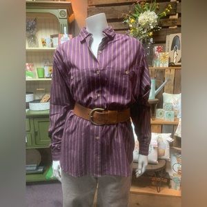 Vintage Banana Republic circa 1989 striped ladies shirt, medium